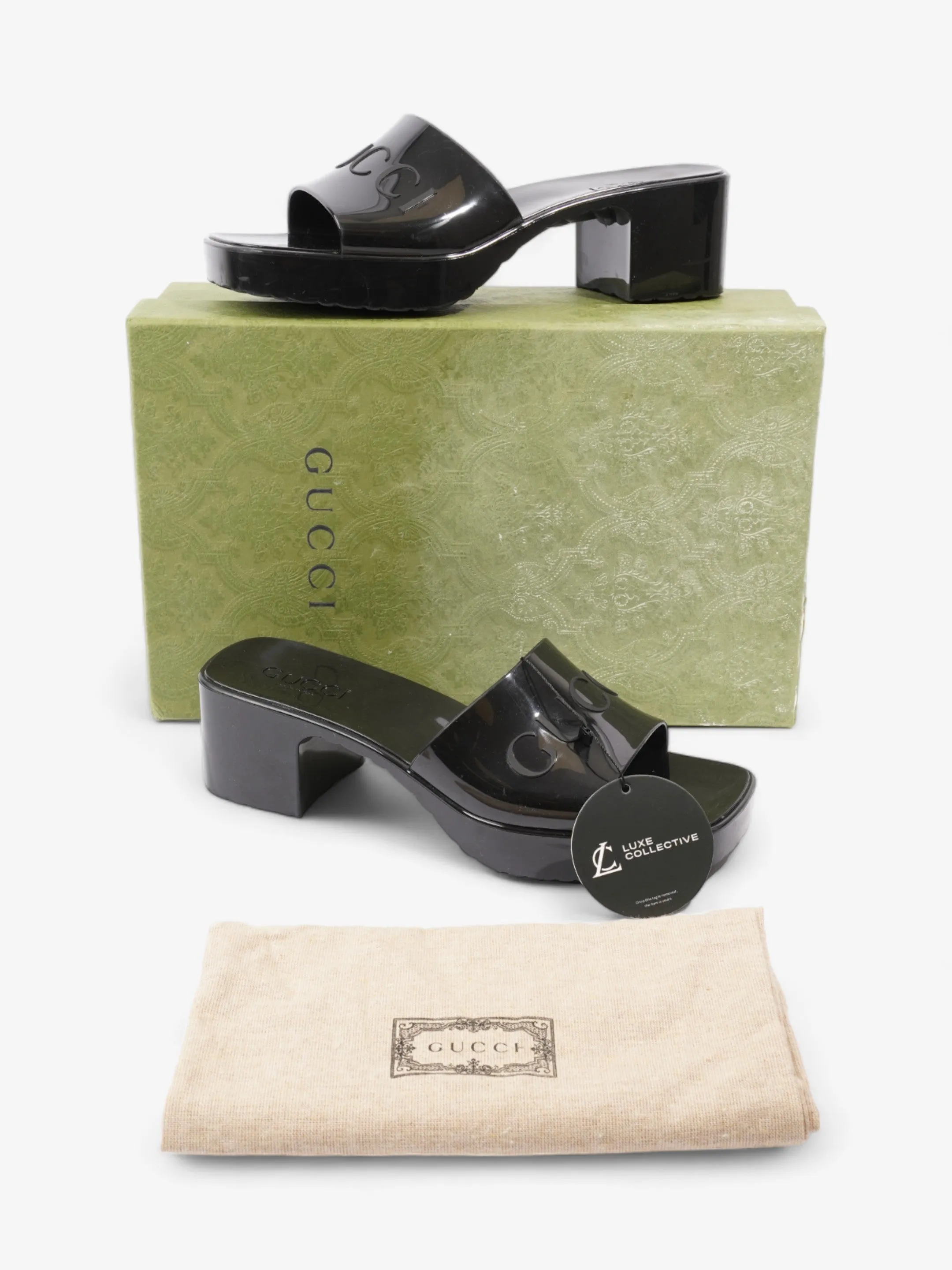 Logo Platform Slide Sandal 40mm Black Rubber EU 38 UK 5