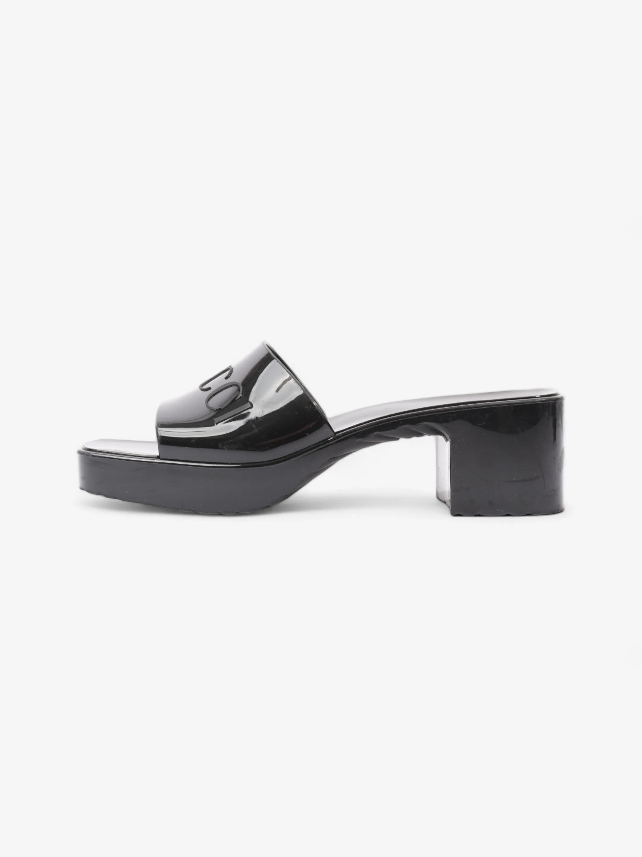 Logo Platform Slide Sandal 40mm Black Rubber EU 38 UK 5