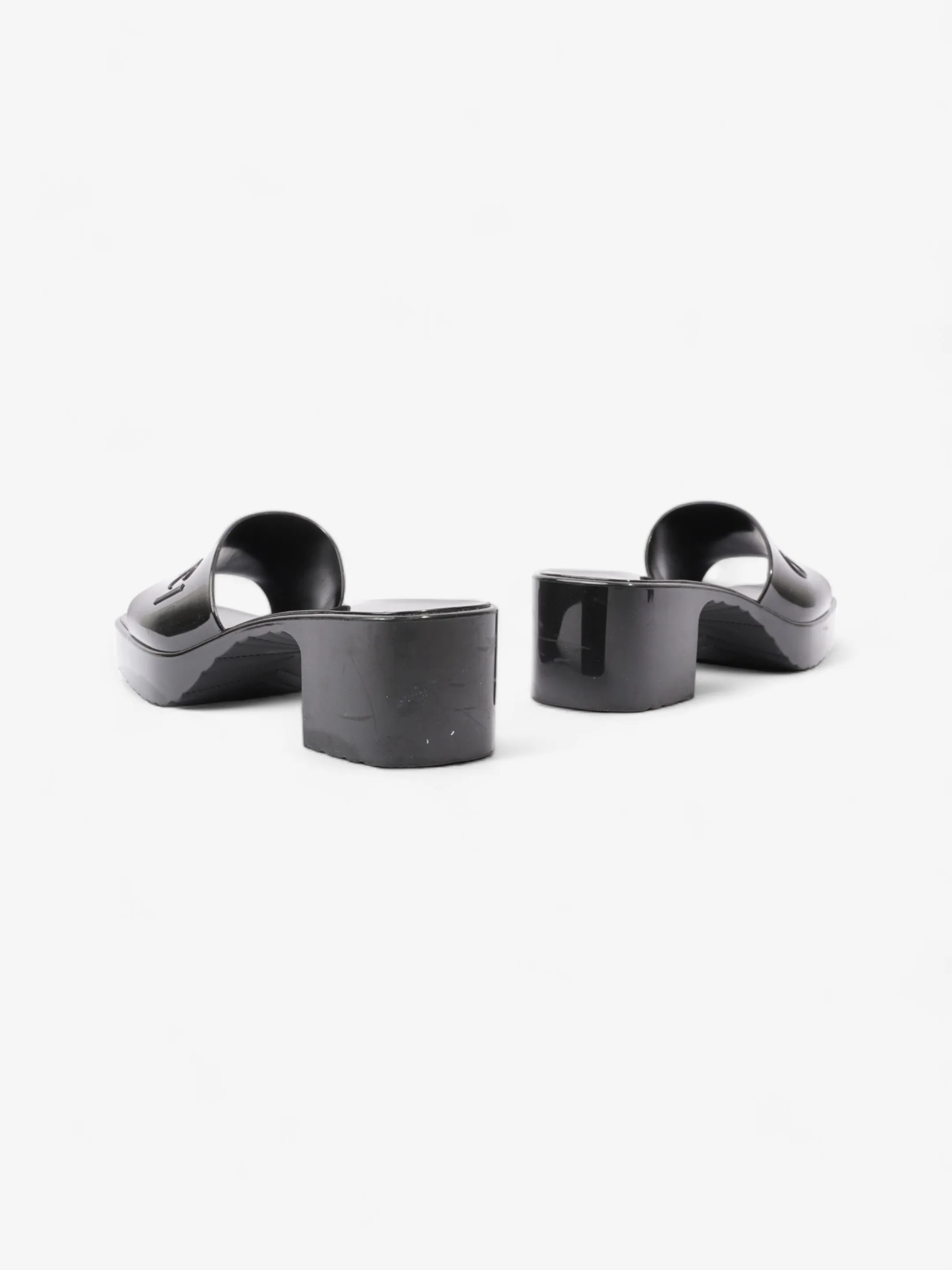 Logo Platform Slide Sandal 40mm Black Rubber EU 38 UK 5
