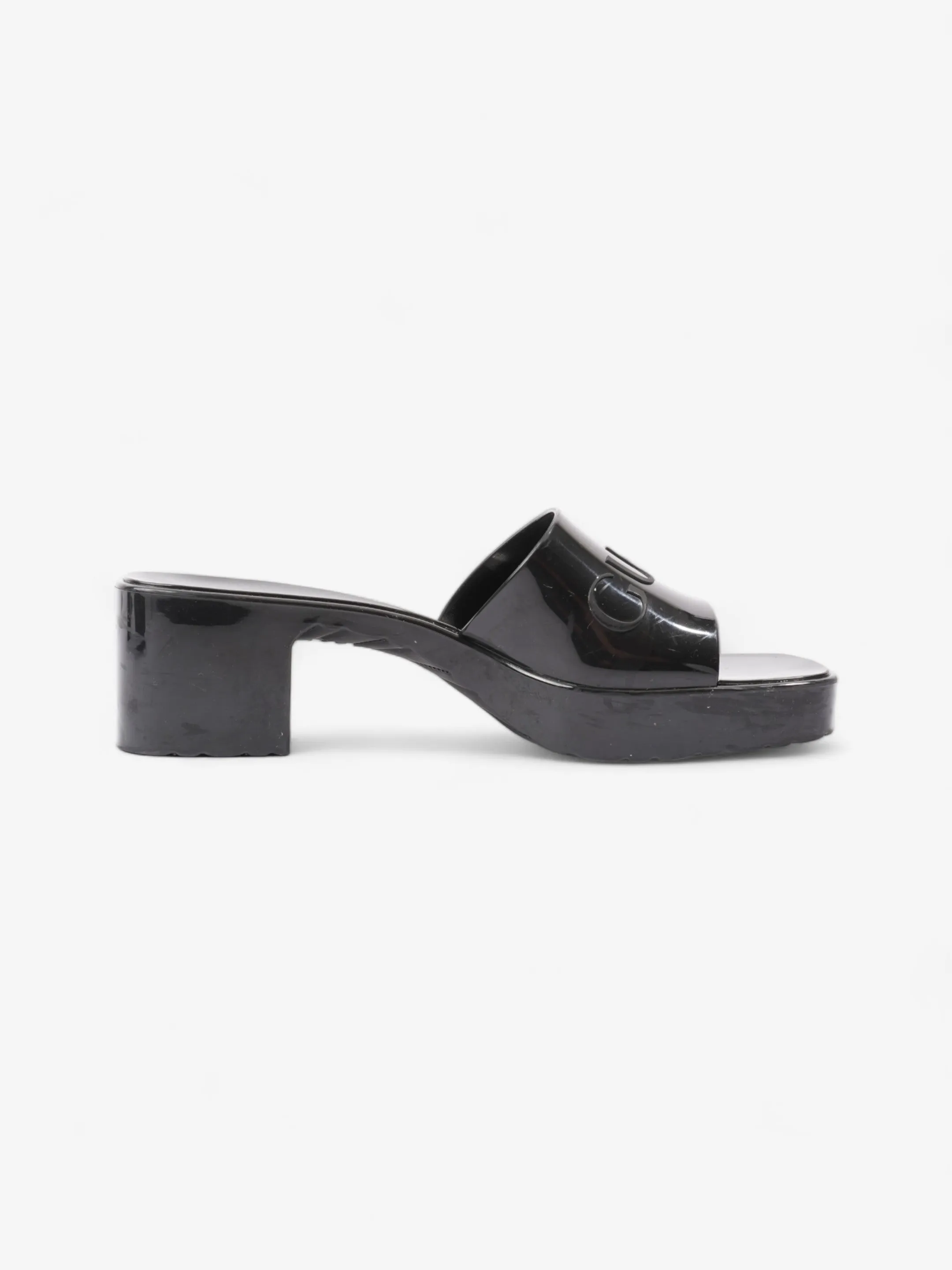 Logo Platform Slide Sandal 40mm Black Rubber EU 38 UK 5