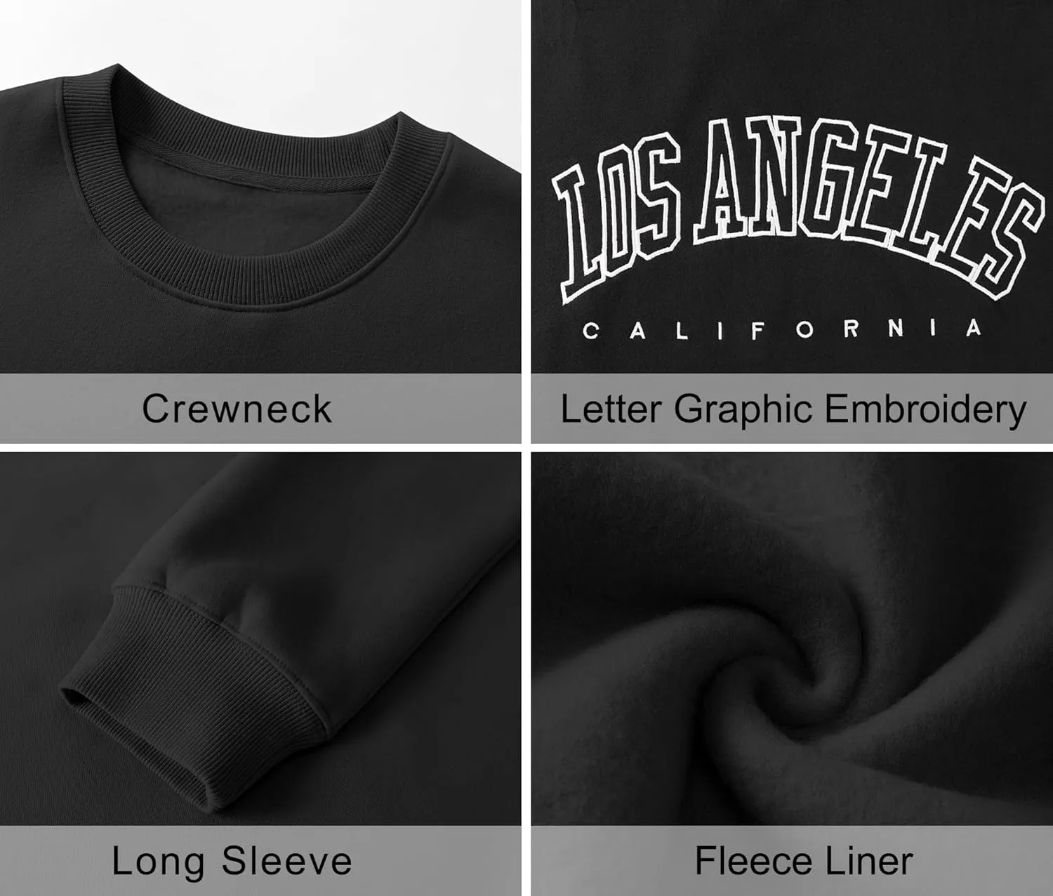 LOMON Oversized Sweatshirt for Women Crewneck Long Sleeve Casual Fleece Tops Graphic Hoodies Pullover Sweater