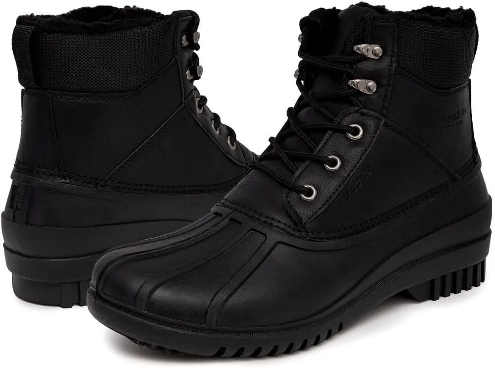 LONDON FOG Aspen Winter Boots for Men Waterproof Snow - Insulated Duck Mens Snow Boots or Rain Boots, Black Tan or Brown, Size 7 to 15 Medium and Extra Wide Widths
