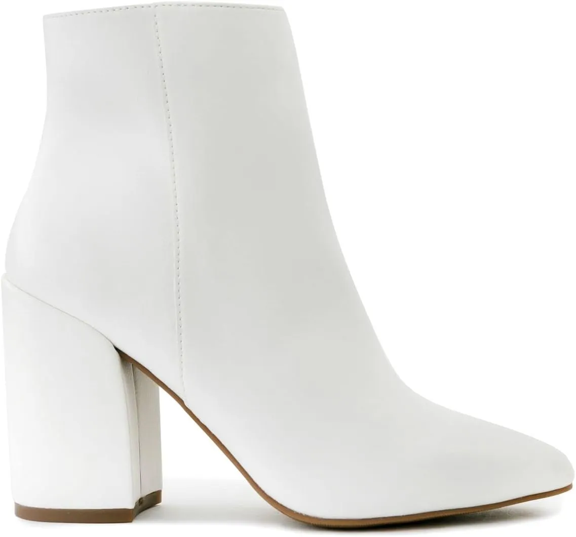 LONDON FOG Womens Evon Winter Ankle Bootie Block Heeled Ankle Boot