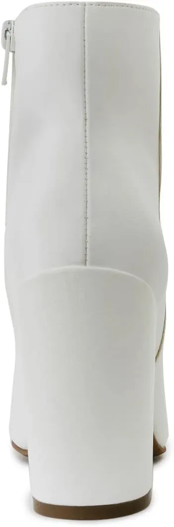LONDON FOG Womens Evon Winter Ankle Bootie Block Heeled Ankle Boot