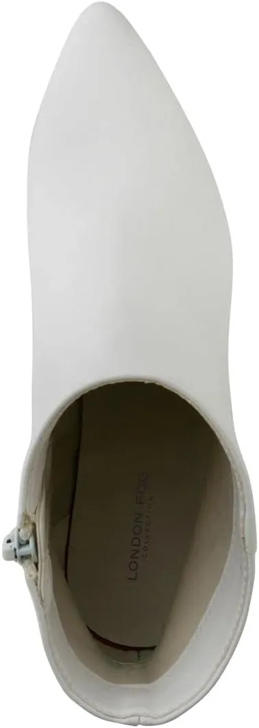 LONDON FOG Womens Evon Winter Ankle Bootie Block Heeled Ankle Boot