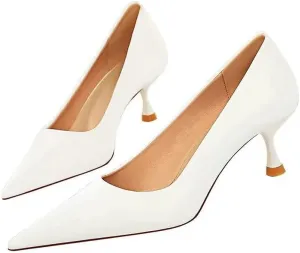LUXINYU Women Pointed Toe Heels Fashion Sexy Party Dress Shoes Stiletto Comfort Kitten Heel Work Shoes Office Ladies Pumps