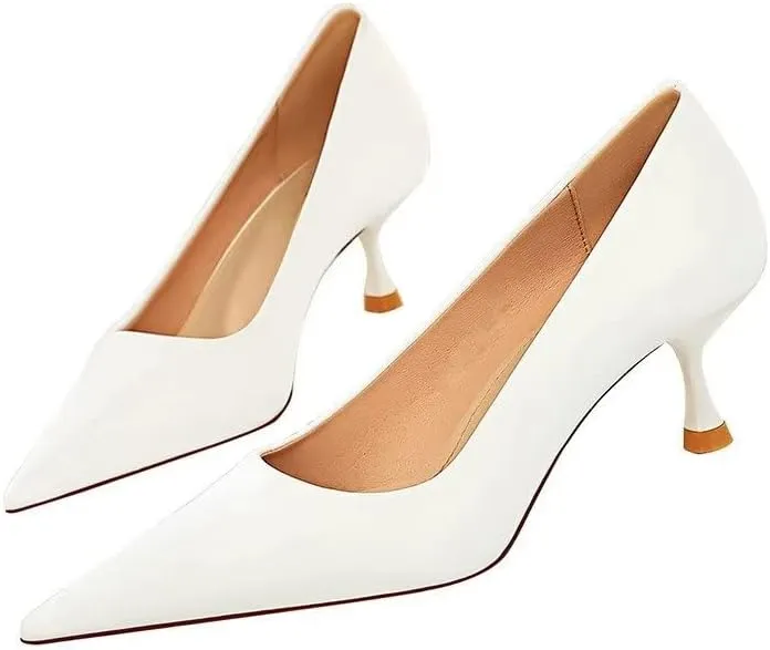 LUXINYU Women Pointed Toe Heels Fashion Sexy Party Dress Shoes Stiletto Comfort Kitten Heel Work Shoes Office Ladies Pumps