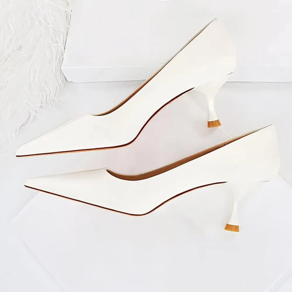 LUXINYU Women Pointed Toe Heels Fashion Sexy Party Dress Shoes Stiletto Comfort Kitten Heel Work Shoes Office Ladies Pumps