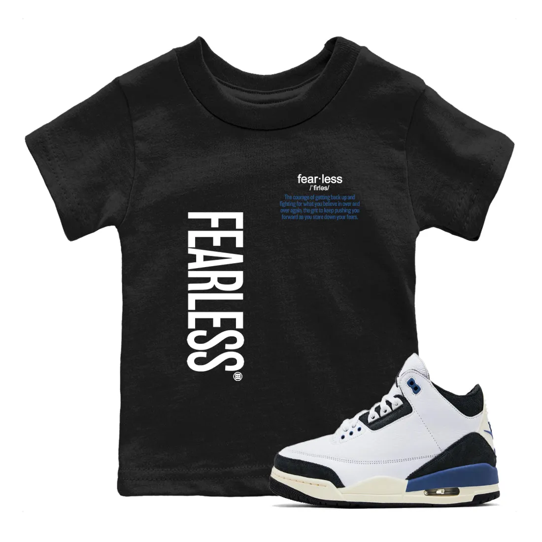 Ma Fearless Jordan 3 Kids SNRT Diffused Maniere Blue x Tees Definition - Air Sneaker Don't wait Premium-grade A