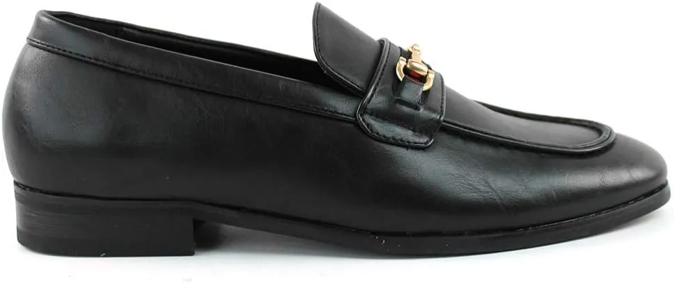 Men's Dress Shoes Loafer with Gold Buckle Slip On Formal Modern Classic