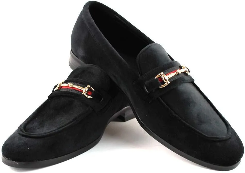 Men's Dress Shoes Loafer with Gold Buckle Slip On Formal Modern Classic