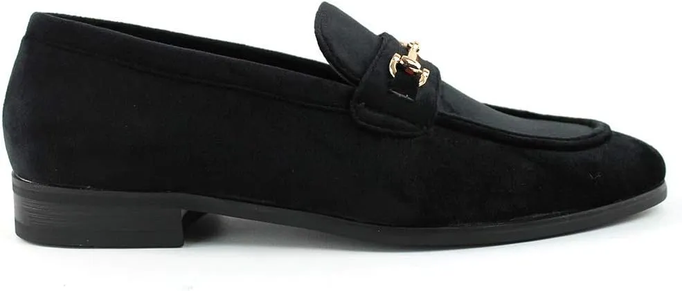 Men's Dress Shoes Loafer with Gold Buckle Slip On Formal Modern Classic
