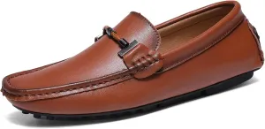 Men's Flat Penny Loafer Leather Slip on Dress Driving Moccasins Casual Shoes