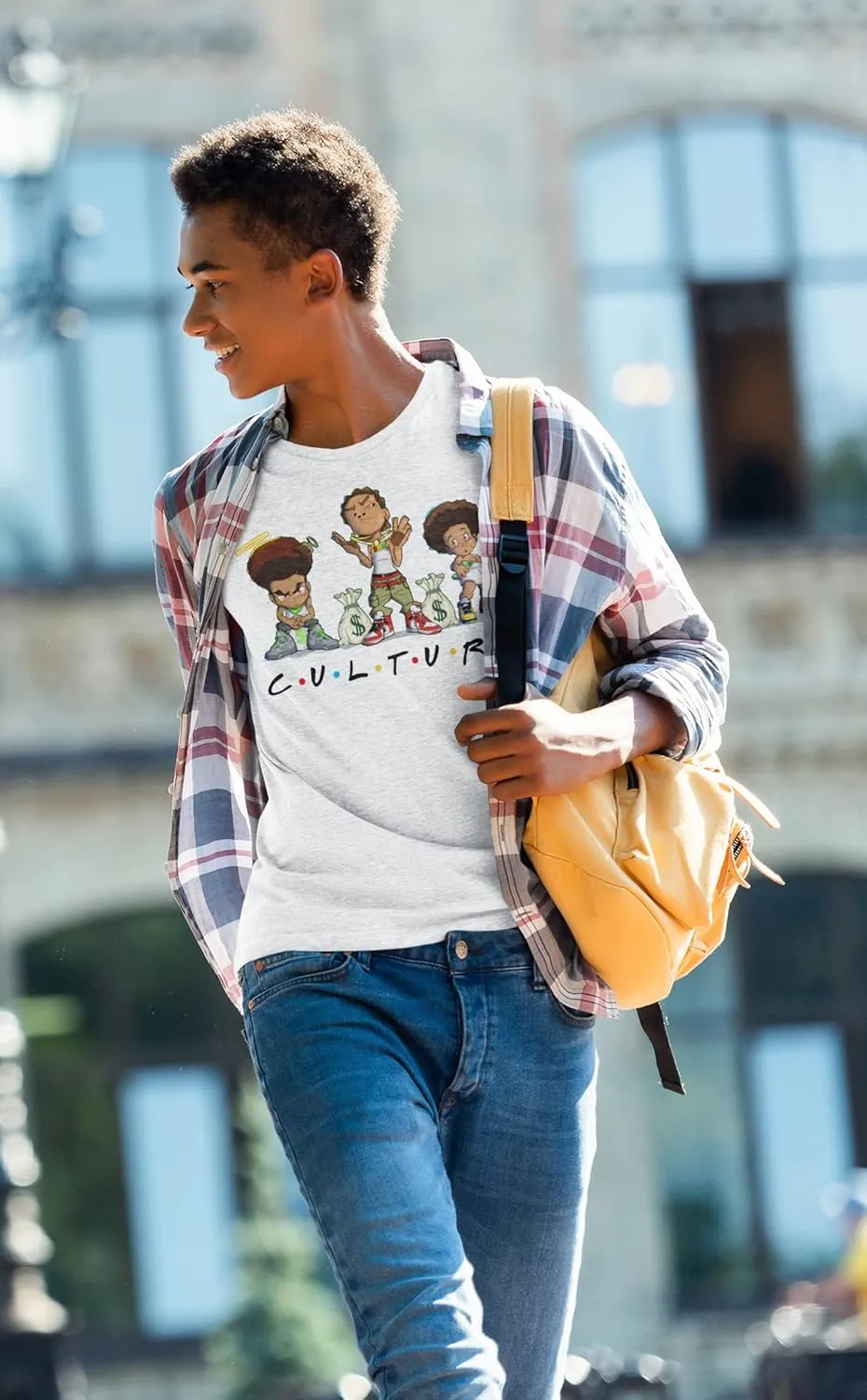 Men's Hustle Bear Graphic Tee Urban Streetwear T-Shirt, Cool Cute Retro Hipster Male's Tee