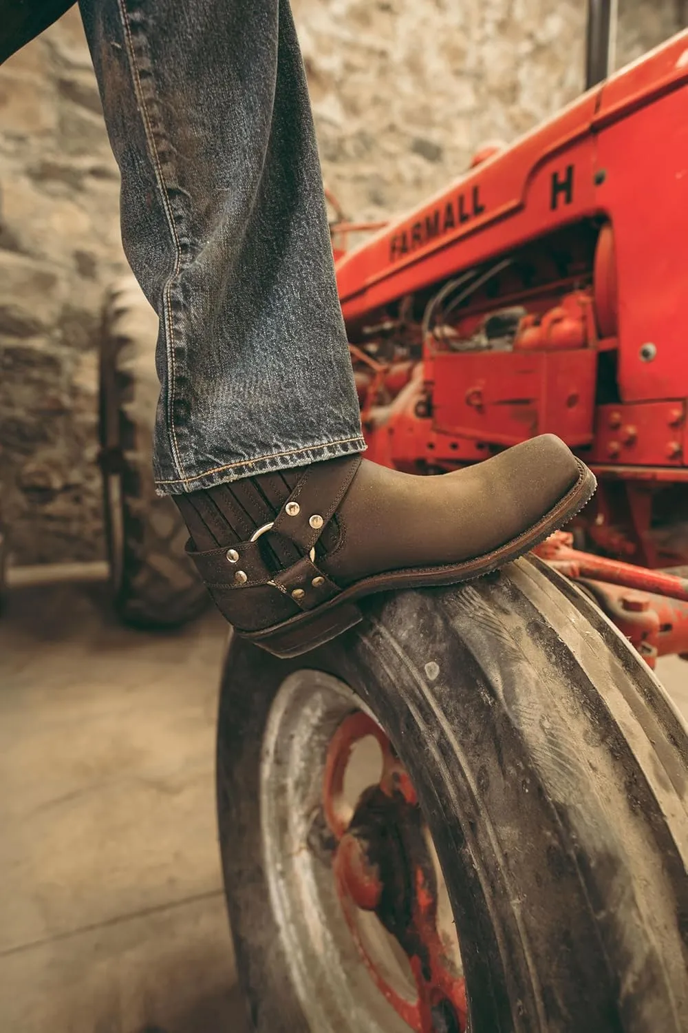 Men's Leather Biker Ankle Boot for Men Style 3600