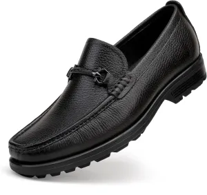 Men's Leather Penny Loafers, Fashion Luxury Handmade Dress Shoes Crocodile Printed Slip-On Loafer for Gentleman Wedding Business