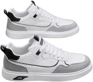 Men's Skateboarding Shoes Casual Lace-up Sneakers - Solid Color Low Top PU Trainers, All-Season Round Toe Footwear with Fabric Inner, PVC Sole, Cloth Insole for Everyday Wear