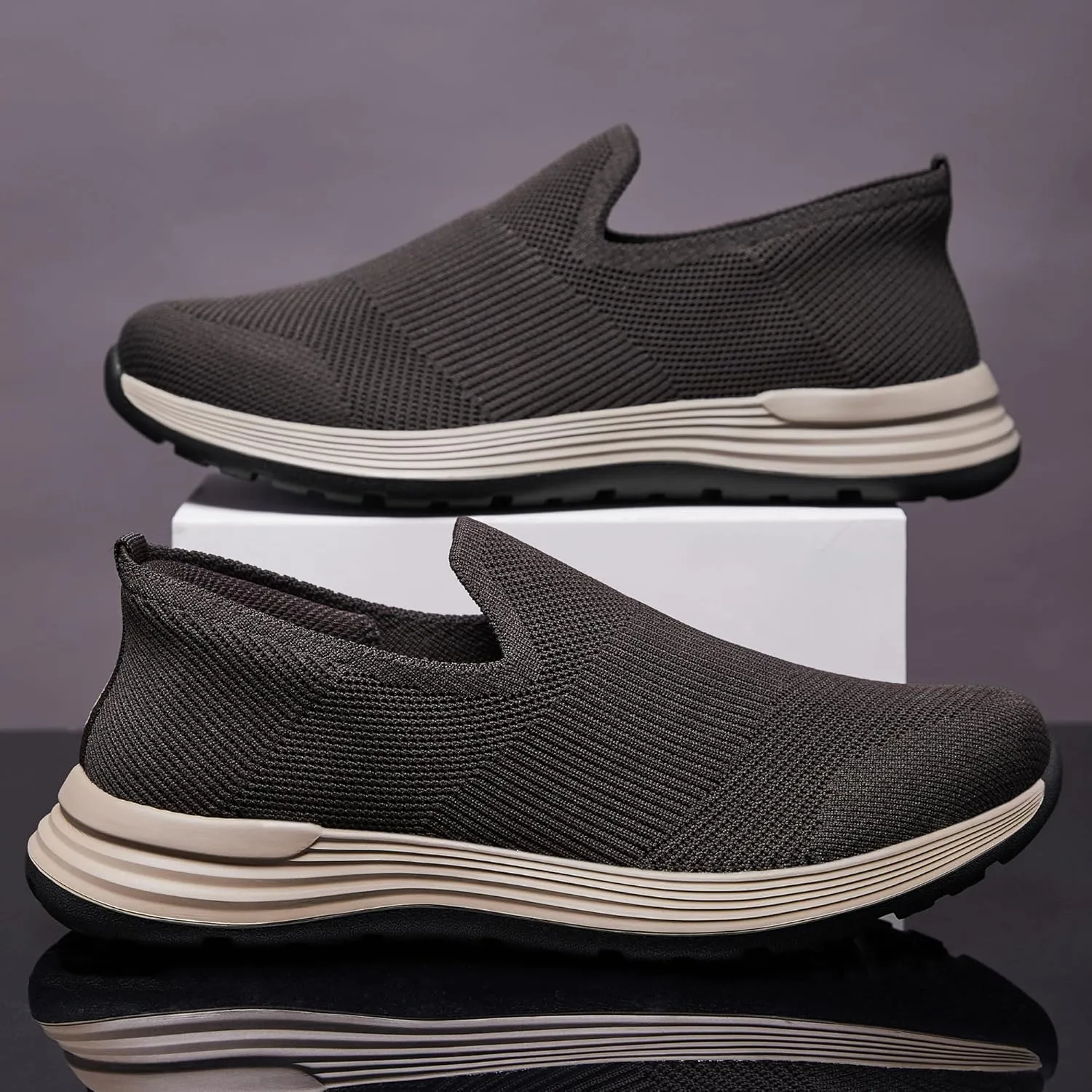 Men's Slip-On Loafers，Textile Materials，Comfort Flex Sole，Free and Convenient to wear Casual Walking Shoes
