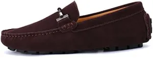Men's Suede Leather Penny Loafers, Slip-on Driving Moccasins, Casual Flat Shoes, 10 Colors Options,Plus Big Sizes