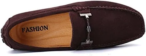 Men's Suede Leather Penny Loafers, Slip-on Driving Moccasins, Casual Flat Shoes, 10 Colors Options,Plus Big Sizes
