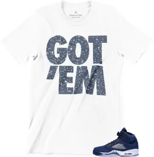 Men's T Shirt to Match Jordan 5 Midnight Navy, Graphic Urban Streetwear Tee