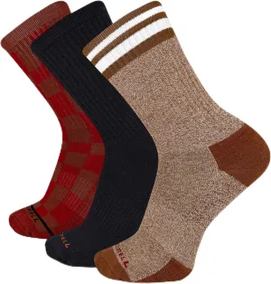 Merrell Camper Everyday Wool Crew Socks 1 Pair, Brown Assort, Men's 9-12 / Women's 10-13