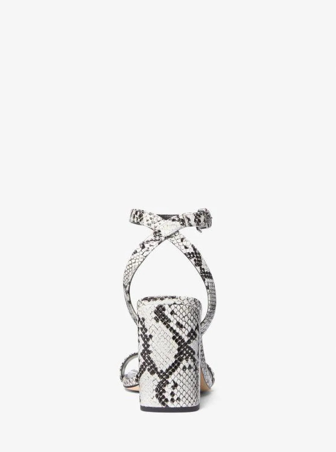 Merriam Snake Embossed Leather Block Heel Sandal