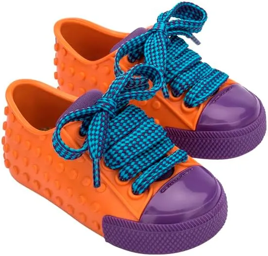 mini melissa Polibolha II for Babies and Toddlers - Lace-Up Jelly Sneaker Featuring Disney Characters, Jelly Shoes for Toddlers, Little Girls Tennis Shoes