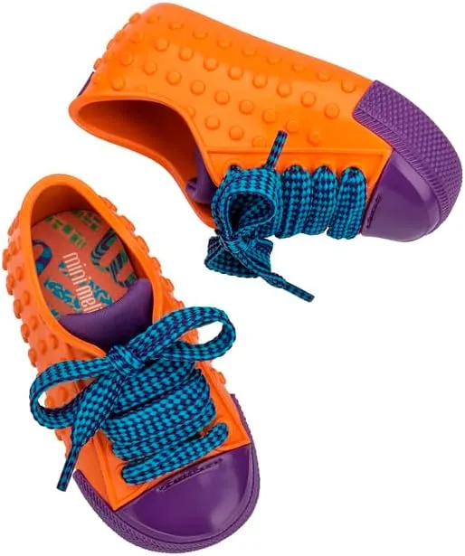 mini melissa Polibolha II for Babies and Toddlers - Lace-Up Jelly Sneaker Featuring Disney Characters, Jelly Shoes for Toddlers, Little Girls Tennis Shoes