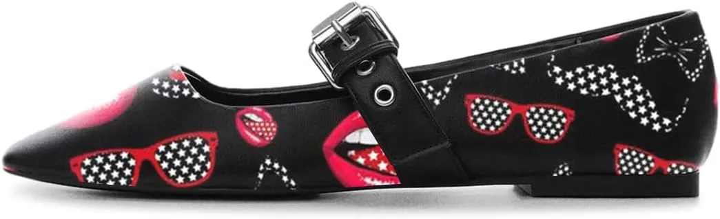 miss left Women Adorable Closed Square Toe Mary Jane Flats Buckle Straps Low Heel Pumps Comfort Ballroom Party Dress Shoes Size 4-16 US
