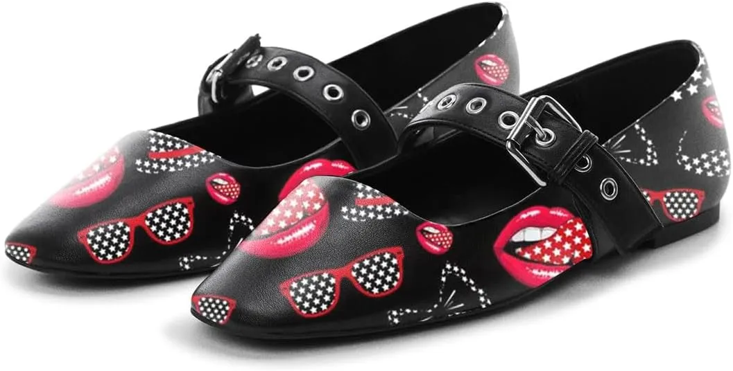 miss left Women Adorable Closed Square Toe Mary Jane Flats Buckle Straps Low Heel Pumps Comfort Ballroom Party Dress Shoes Size 4-16 US
