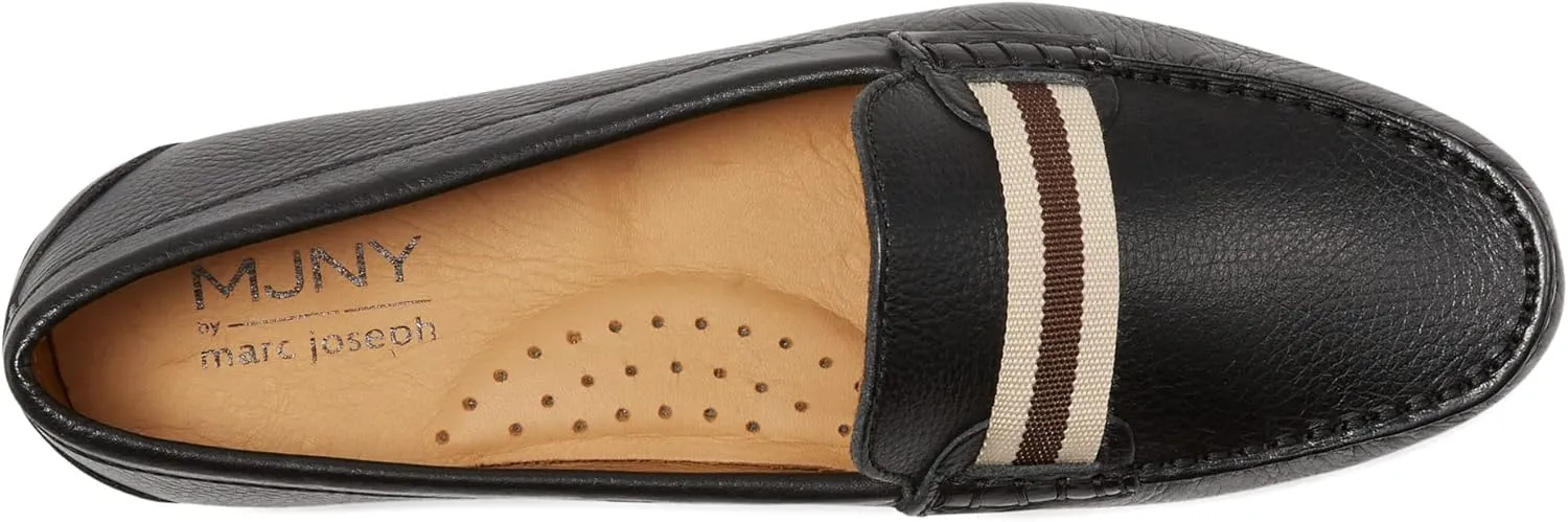 MJNY Womens Casual Comfortable Genuine Leather Lightweight Driving Moccasins Classic Fashion Webstrap Slip On Ladies Driving Loafer Flat Shoes