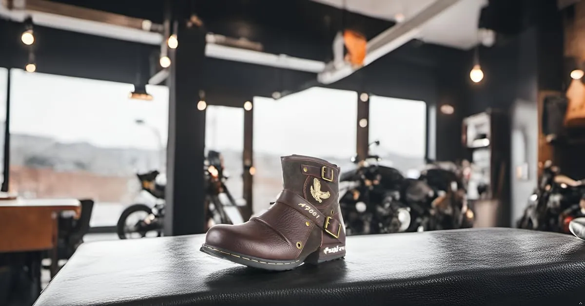 Motorcycle Boots Men Waterproof Leather -Retro Moto Biker Boots with Zip Up & Harness, Riding Combat Boots for Men Casual & Daily Wear