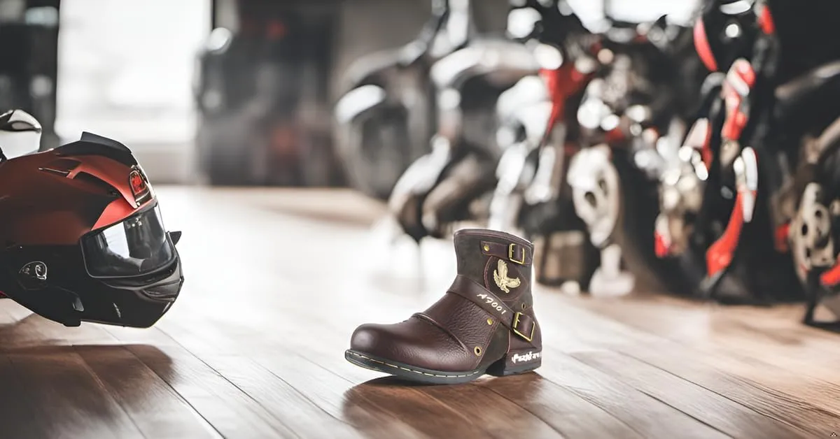Motorcycle Boots Men Waterproof Leather -Retro Moto Biker Boots with Zip Up & Harness, Riding Combat Boots for Men Casual & Daily Wear