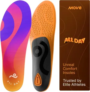 MOVE All Day Comfort Insole - Extra Plush Foam Insole for Stress Reduction on Feet, Knees, Back, Shock Absorbing, Walking, Foot Cushion, Comfort, Arch Support, and Work Boots (M16-16.5/WM17.5-18)