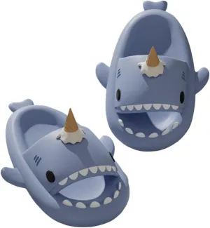 Mushroom Shark Slides, Unisex Non-slip Thick-soled 3D Cartoon Shark Slippers, Lightweight And Durable Beach Slippers For Summer