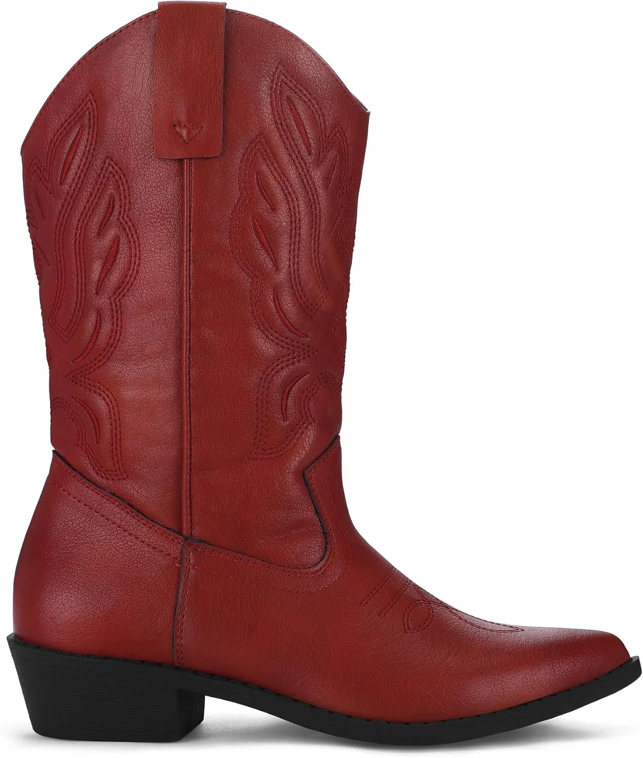 mysoft Women's Western Cowboy Boots Embroidered Mid-Calf Pointed Toe Cowgirl Boot