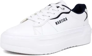 Nautica Women’s Lace-Up Fashion Sneakers – Low-Top Casual Walking & Tennis Shoes with Platform or Regular Heel