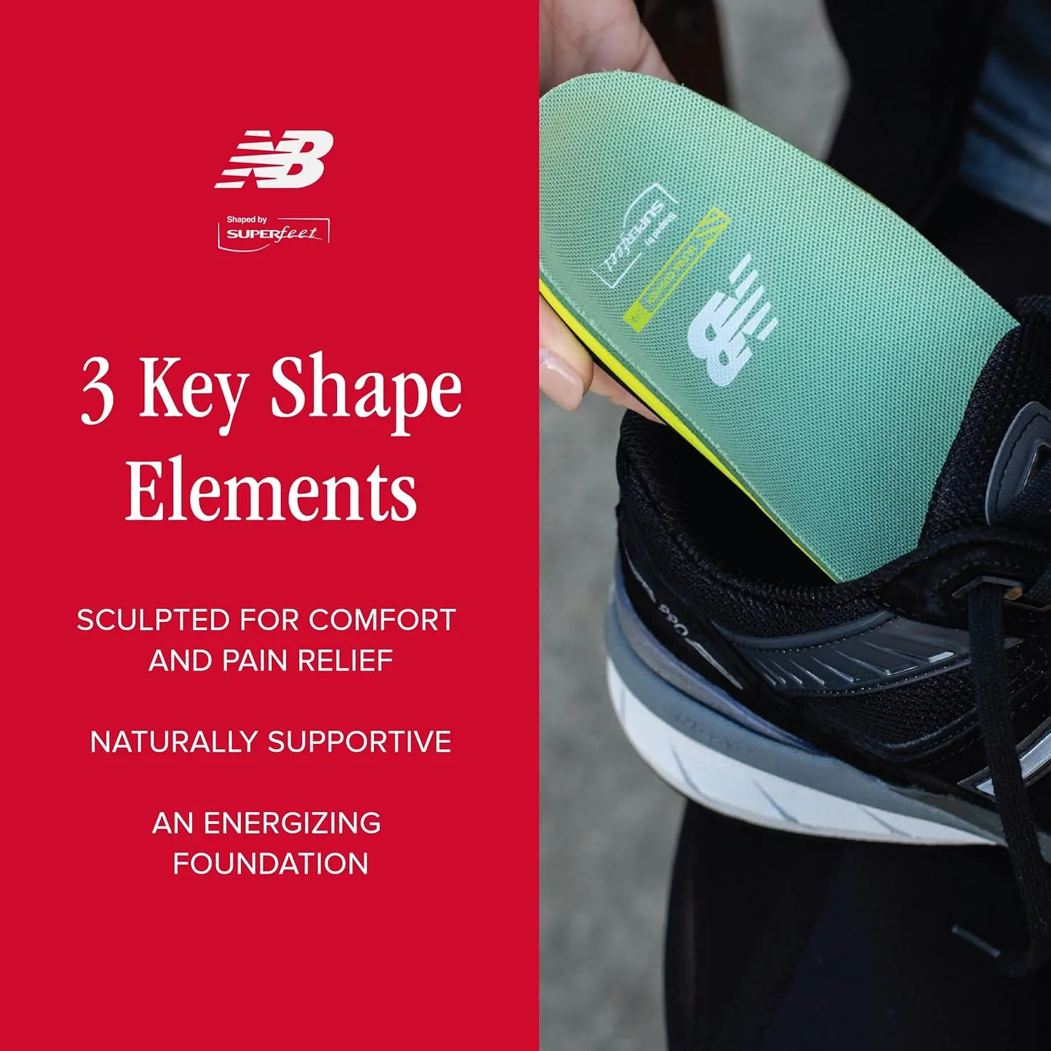 New Balance Running Cushion CFX Shoe Inserts - Arch Support for Runners - Dual Comfort Foam - Unisex - 7.5-9 Men / 8.5-10 Women