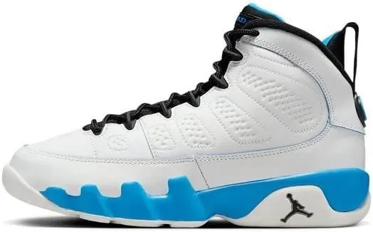 NIKE Air Jordan 9 Retro Powder Blue (Gs) Big Kids-Size 7, Summit White/Black