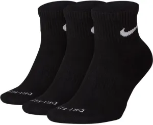 Nike Everyday Plus Cushion Ankle Socks 3-Pair Pack Black/White SM (US 4-6 Big Kid Shoe Size, Women's Shoe 4-6)