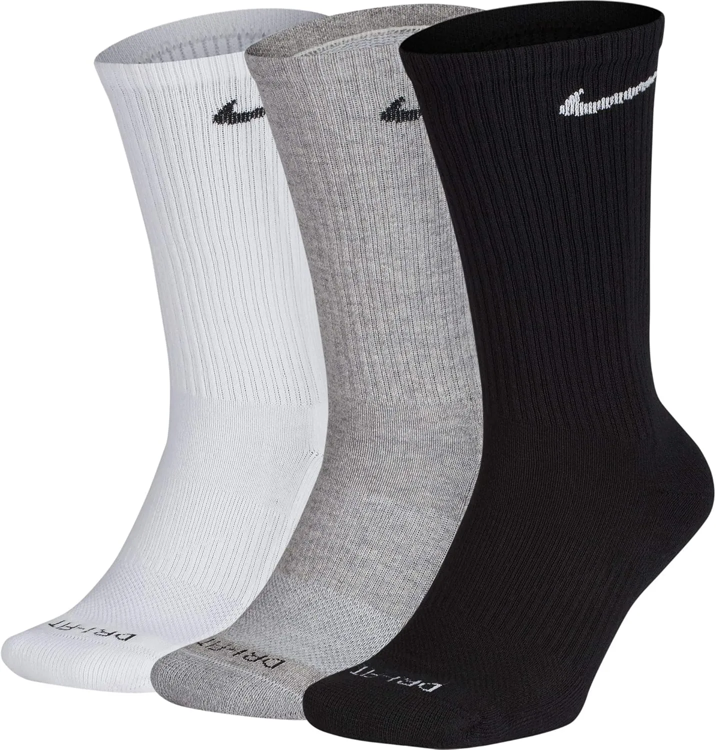 Nike Everyday Plus Cushion Crew Socks 3-Pair Pack Multicolor LG (US Men's Shoe 8-12, Women's Shoe 10-13)