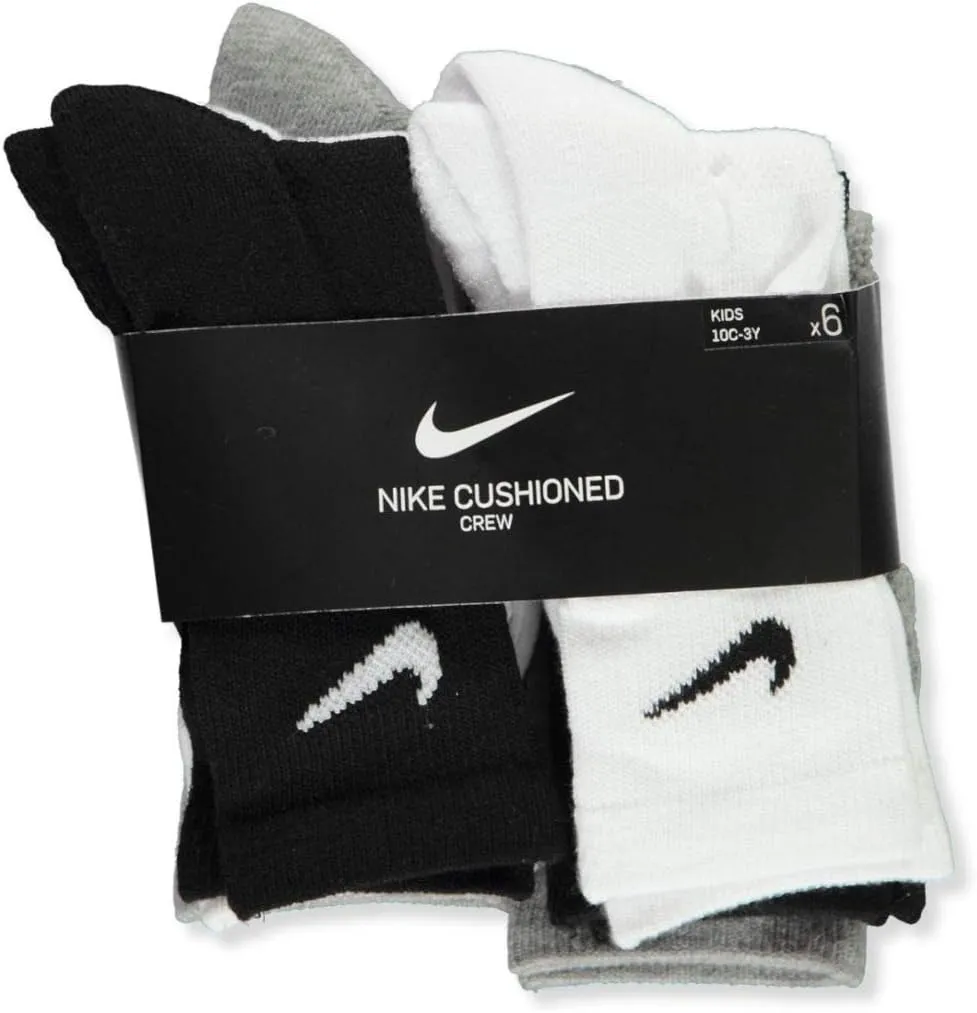 Nike Kids' Everyday Cushion Crew Socks (6 Pairs)