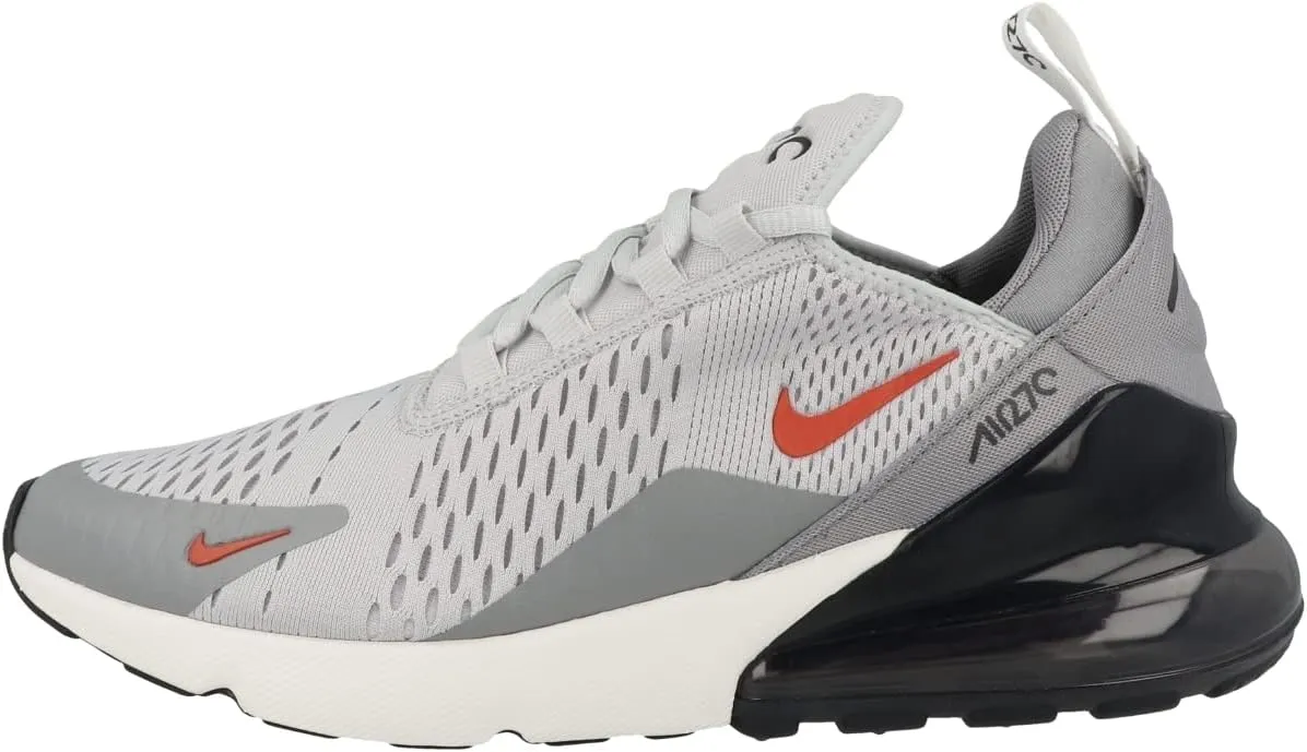 Nike Men's Air Max 270 Trainers Grey, Grey Fog Team Ogange Sail Particle Grey, 9.5