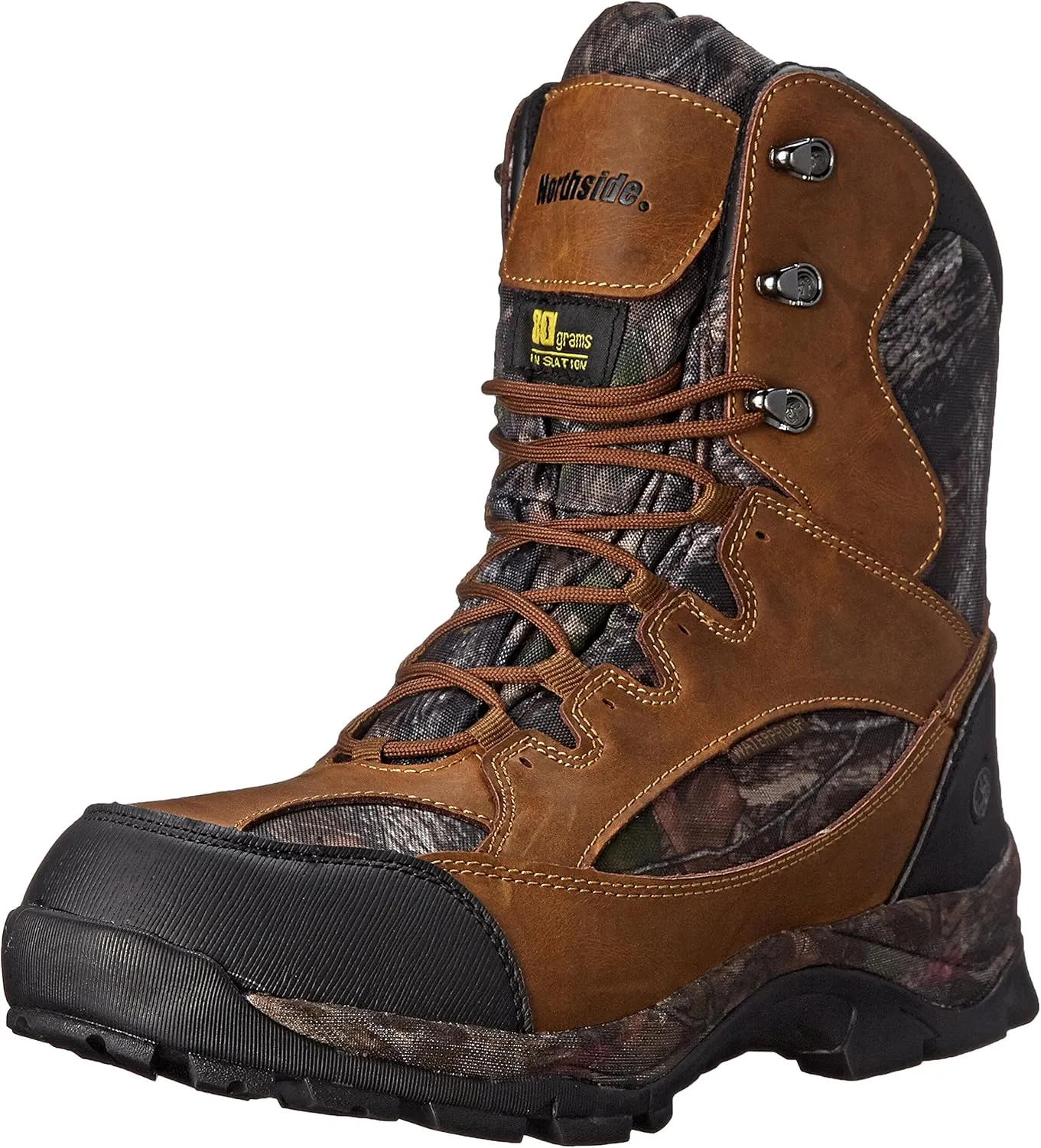 Northside Men's Renegade 800 Thinsulate Insulated Mid-Calf Lace-Up Waterproof Leather with Daybreak Camo Insert Hunting Boot