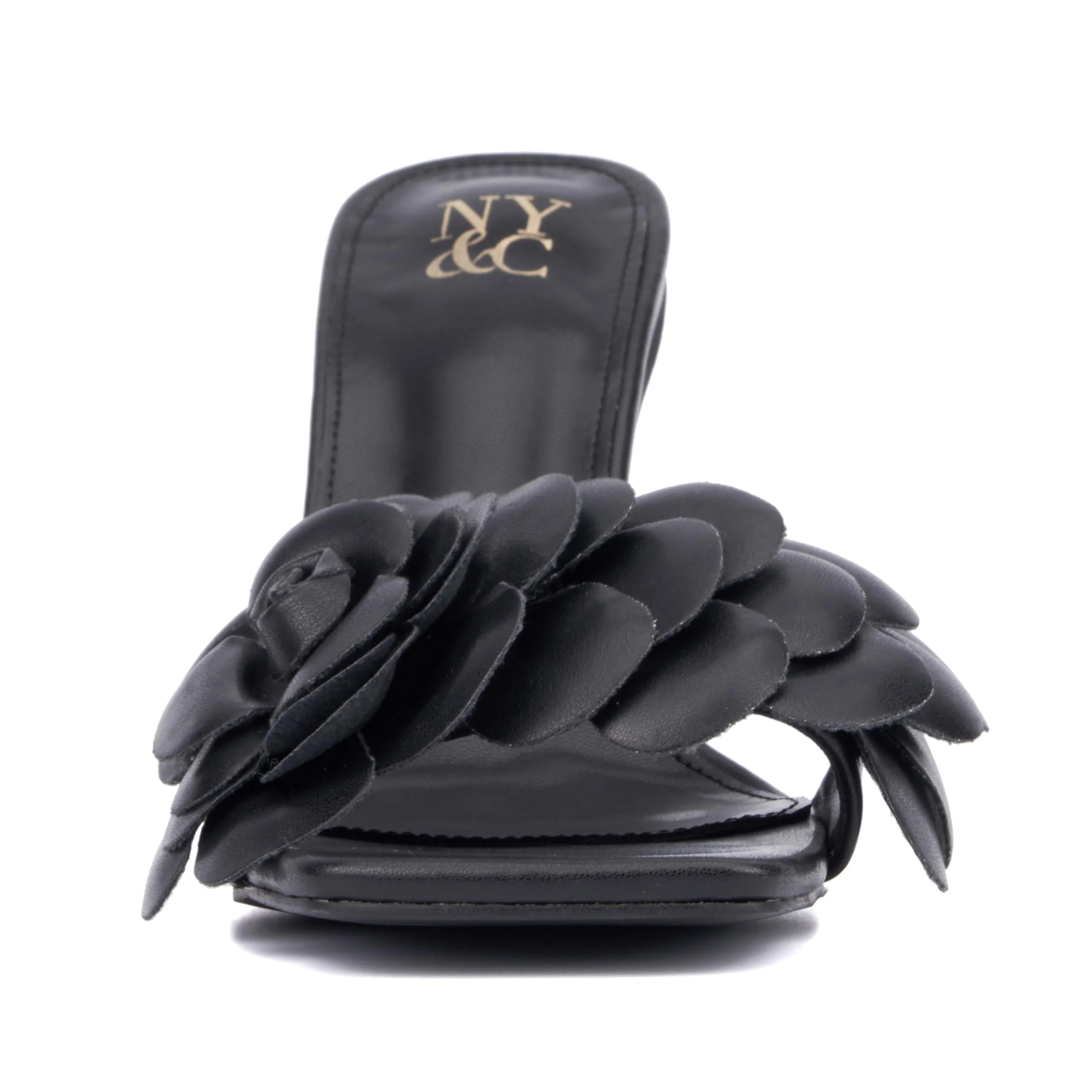 NY & C New York & Company Womens Chana Slide, Square Heels, Black, Rubber Outsole; Size 8.5