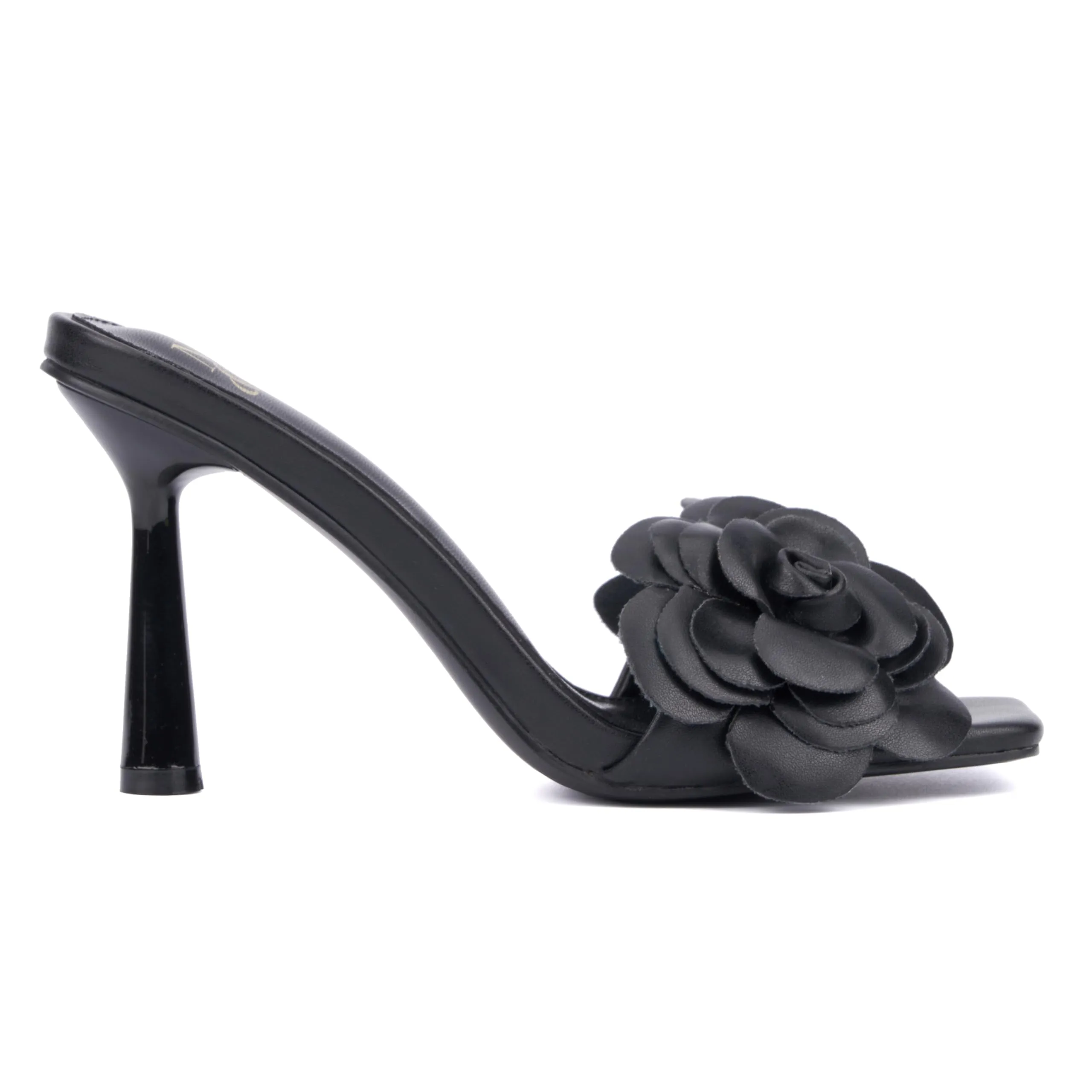 NY & C New York & Company Womens Chana Slide, Square Heels, Black, Rubber Outsole; Size 8.5