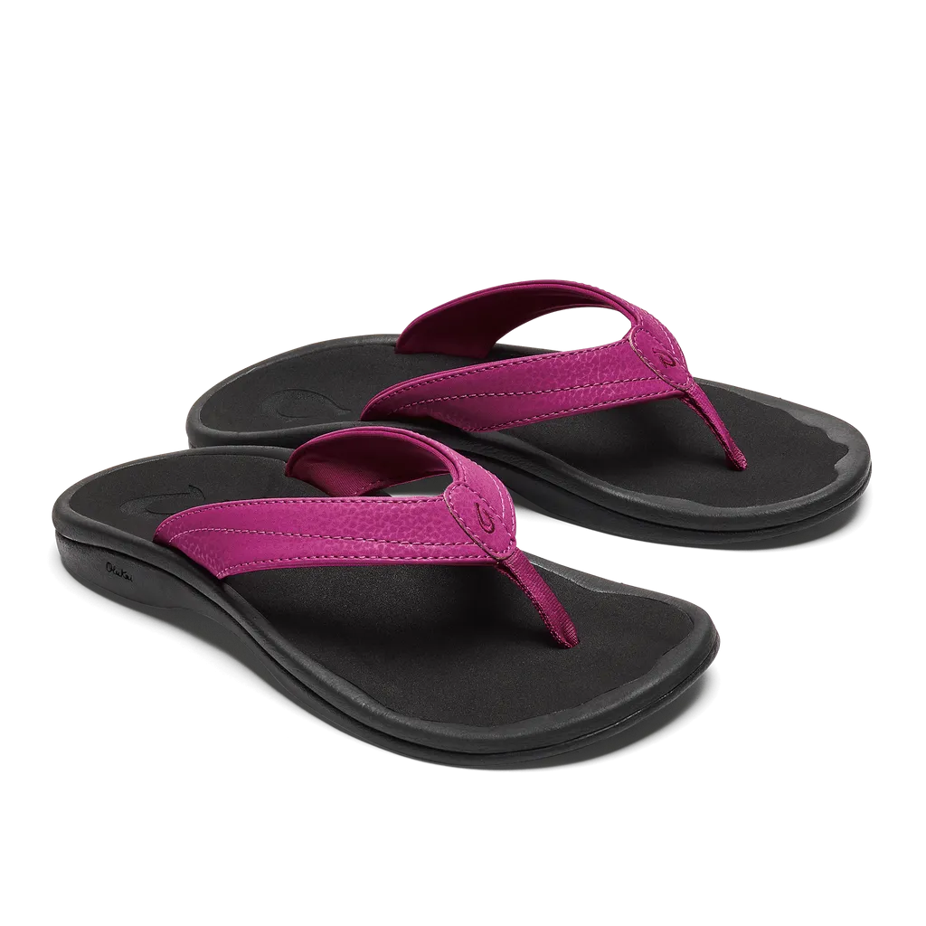 Olukai Ohana Sandal-Orchid Flower/Black