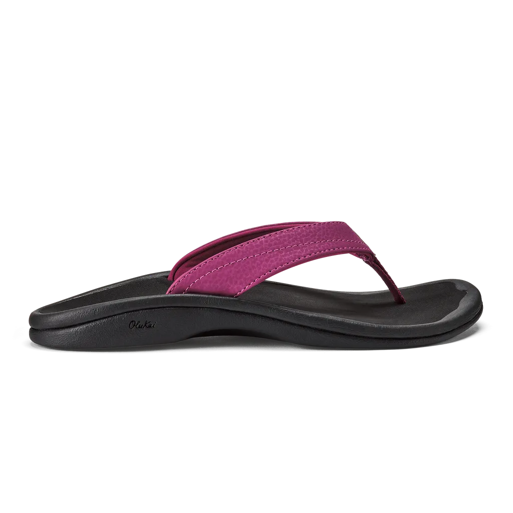 Olukai Ohana Sandal-Orchid Flower/Black