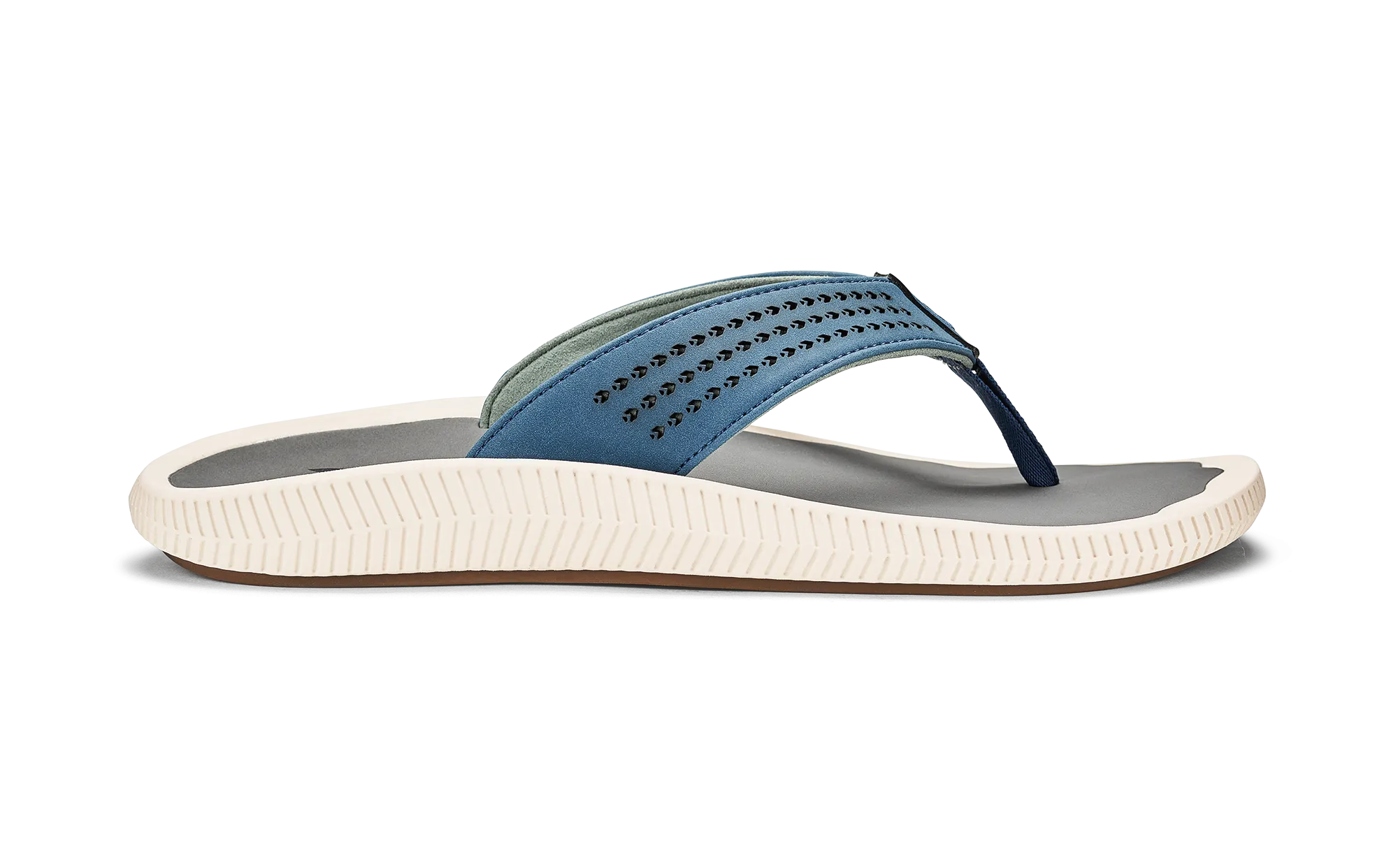 Olukai Slate Blue/Charcoal Ulele Men's Water-Ready Beach Sandals 10435-7S26